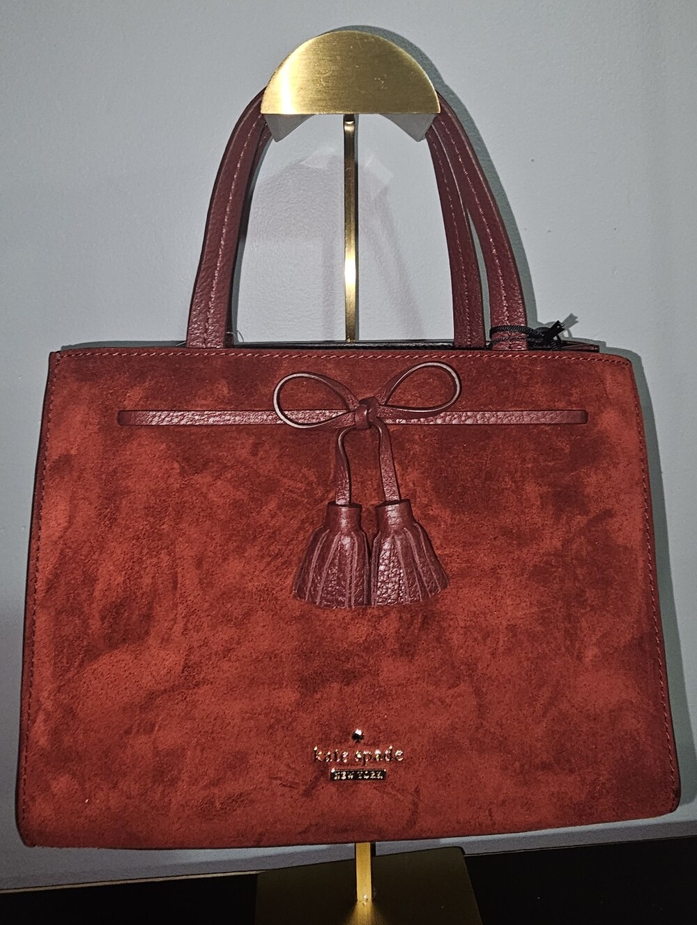 Kate Spade New York Red Suede Leather Bag 👜✨ NWT